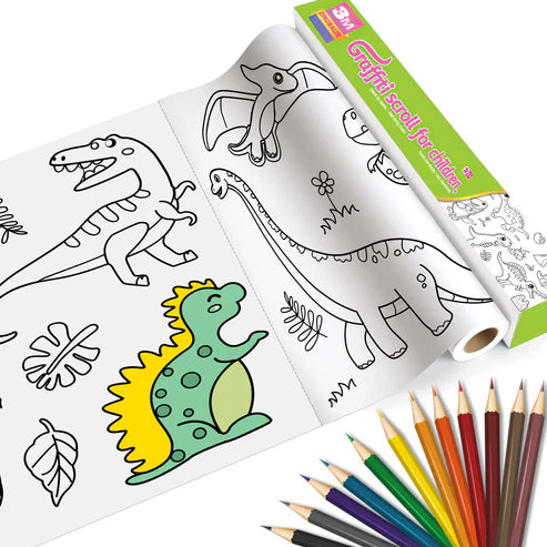 Children’s Coloring Drawing Roll  With Free Color Markers