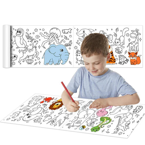 Children’s Coloring Drawing Roll  With Free Color Markers